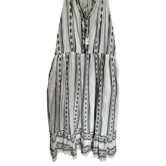 Roller Rabbit Odelle Dress Sleeveless Geometric Stripe Cotton Gray White Size XL - Picture 6 of 12